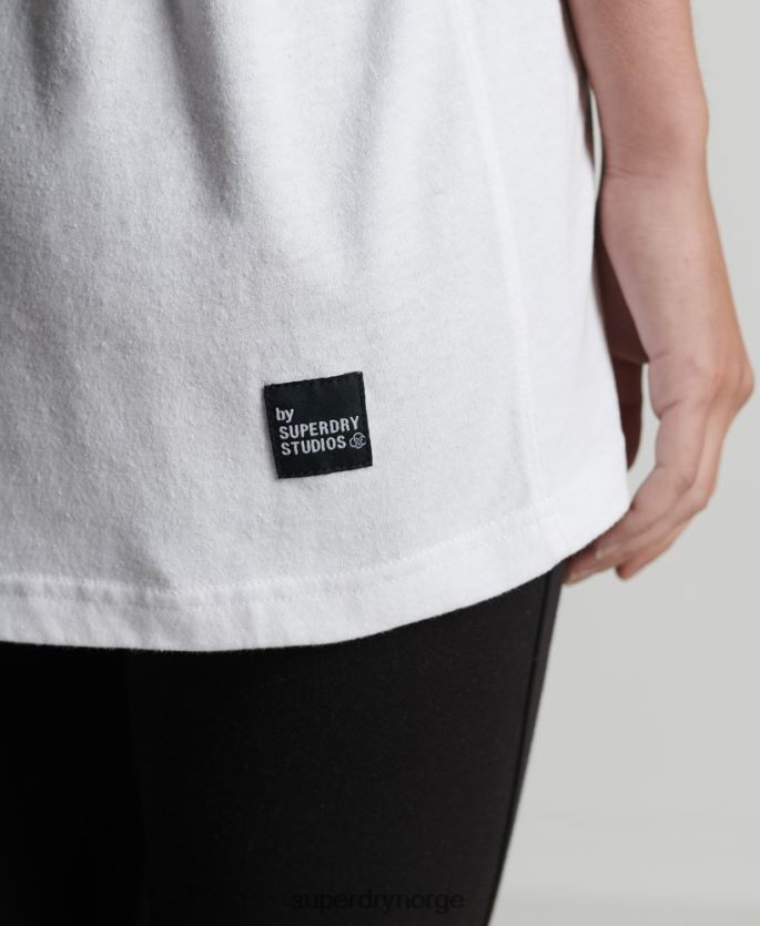 Superdry hvit klær 86P46D6255 resirkulert mikro topp t-skjorte kvinner