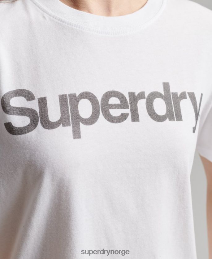 Superdry hvit klær 86P46D6279 t-skjorte med kjernelogo kvinner