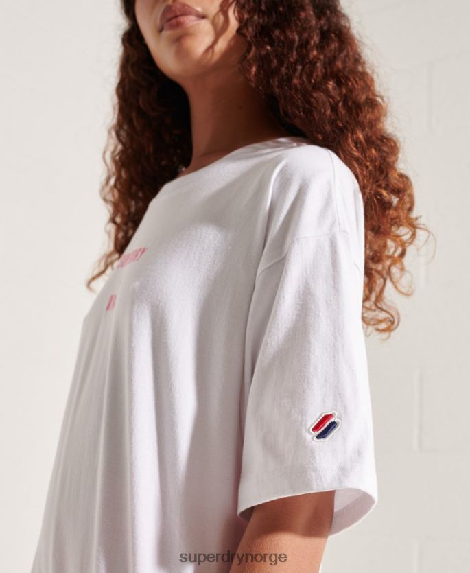 Superdry hvit klær 86P46D6289 bedriftslogo Brights t-skjorte kvinner