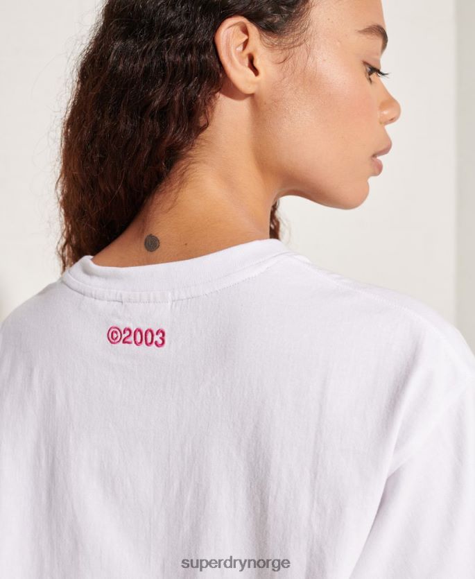 Superdry hvit klær 86P46D6289 bedriftslogo Brights t-skjorte kvinner