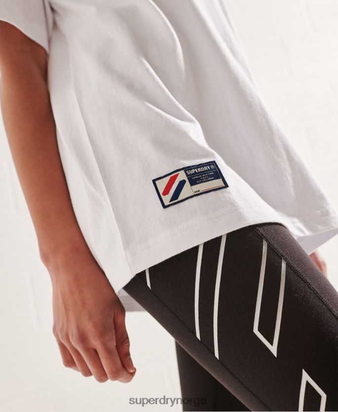 Superdry hvit klær 86P46D6300 varsity arch mono t-skjorte kvinner