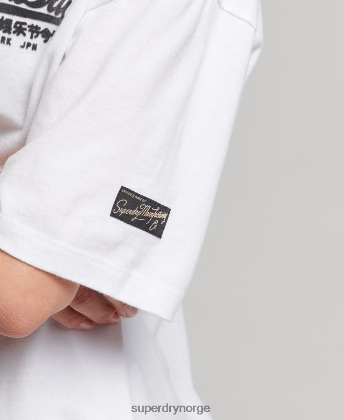 Superdry hvit klær 86P46D6308 vintage t-skjorte med logobokspass kvinner
