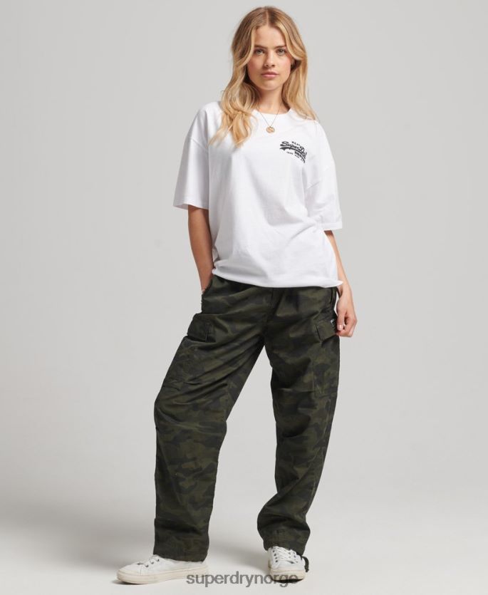 Superdry hvit klær 86P46D6308 vintage t-skjorte med logobokspass kvinner