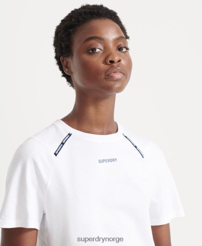 Superdry hvit klær 86P46D6344 løp kortermet t-skjorte kvinner