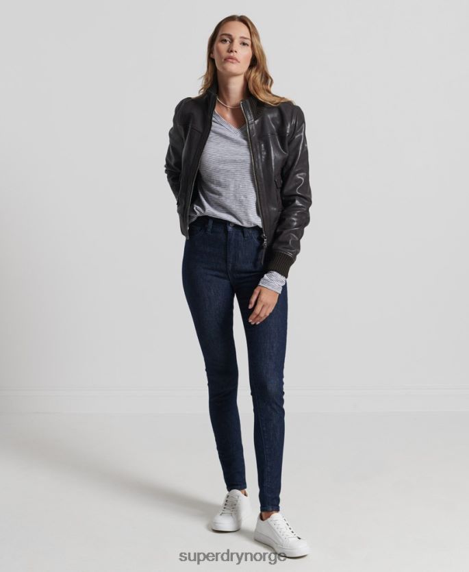 Superdry hvit klær 86P46D6583 organisk bomull med lange armer med v-hals kvinner