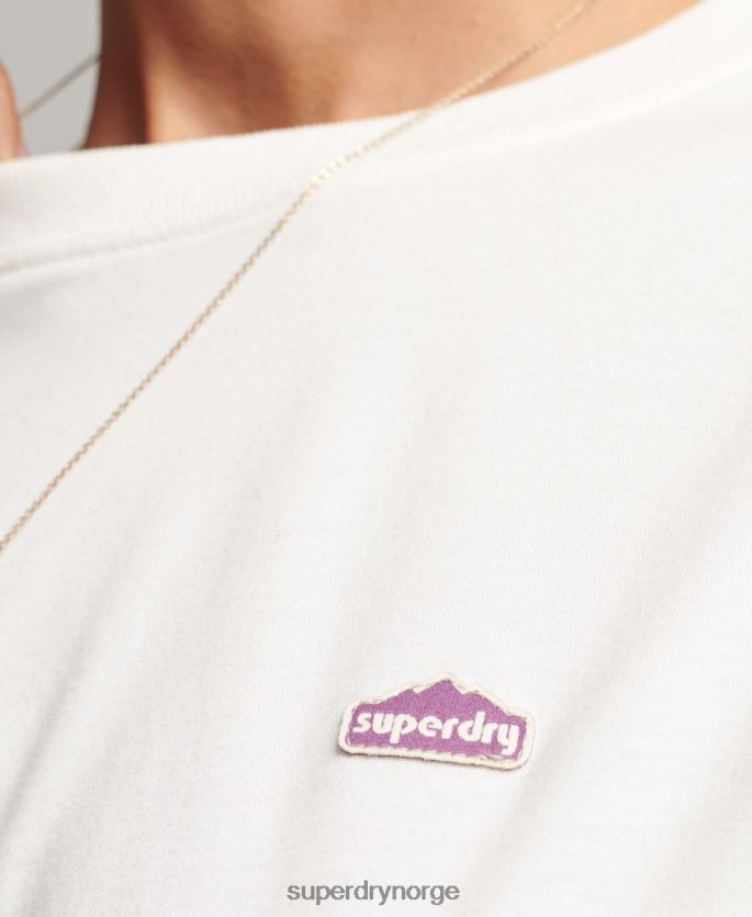 Superdry hvit klær 86P46D6745 90-talls terrengtopp med lange ermer kvinner