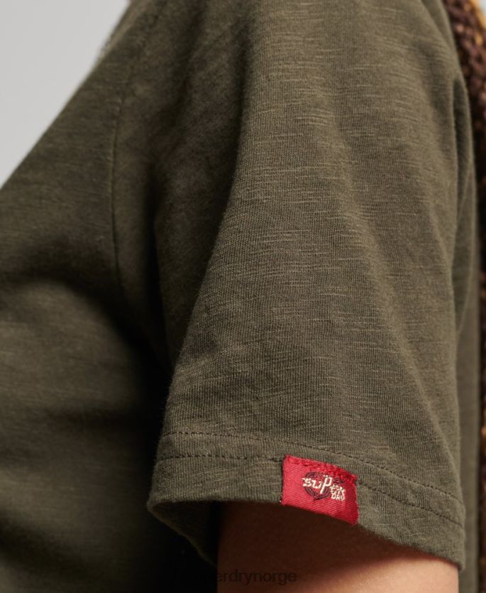 Superdry kaki klær 86P46D2696 vintage logopyntet t-skjorte kvinner