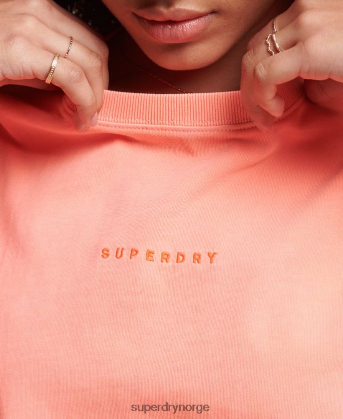 Superdry korall klær 86P46D2248 oversized micro oversized boxy t-skjorte kvinner