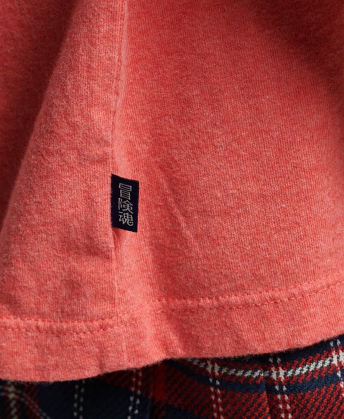 Superdry korall klær 86P46D2306 vintage logobrodert t-skjorte i økologisk bomull kvinner