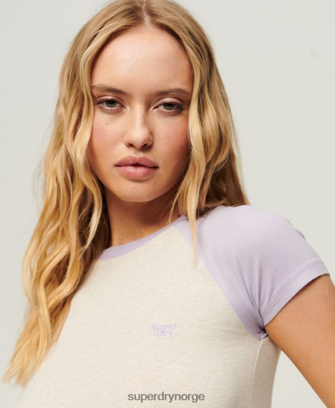 Superdry krem klær 86P46D2096 baseball baby t-skjorte kvinner