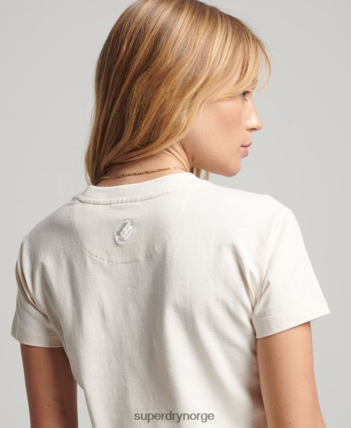 Superdry krem klær 86P46D2154 grafisk 90-talls t-skjorte kvinner