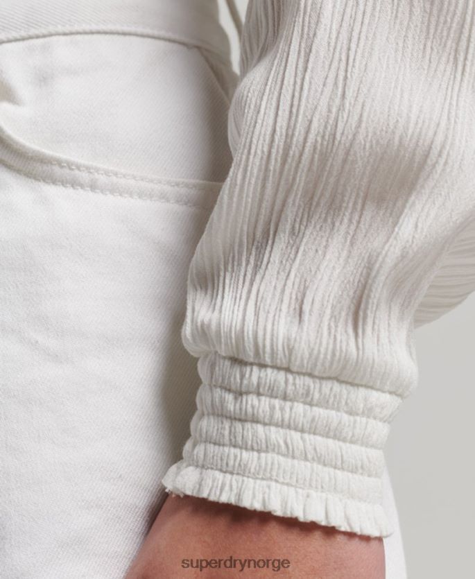 Superdry krem klær 86P46D2270 langermet bluse med blondekant kvinner