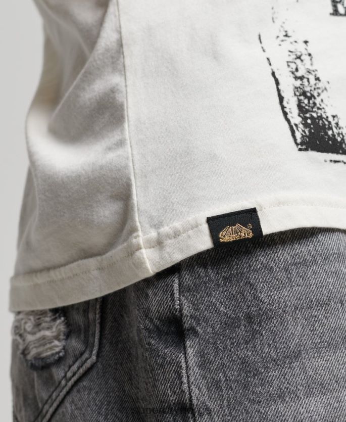 Superdry krem klær 86P46D2704 lo-fi plakat t-skjorte kvinner