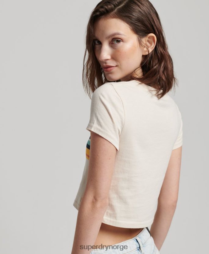 Superdry krem klær 86P46D2705 vintage stripe t-skjorte kvinner
