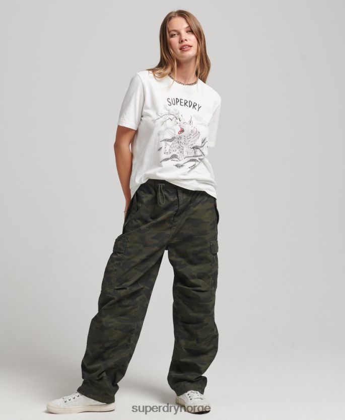 Superdry krem klær 86P46D2732 suika grafisk t-skjorte kvinner