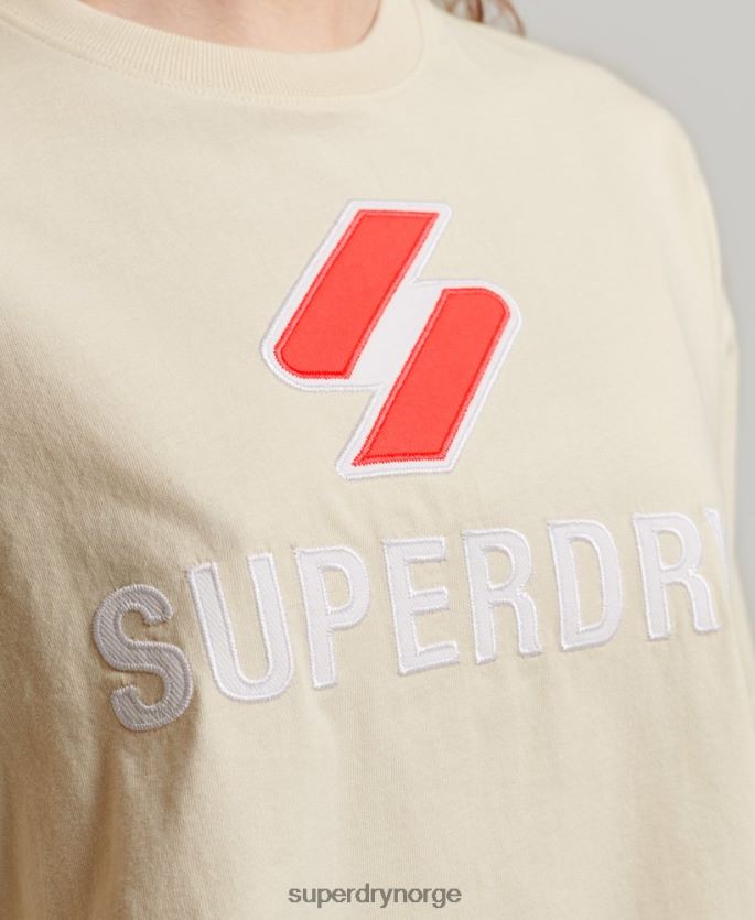 Superdry krem klær 86P46D2776 kode stablet boxy t-skjorte kvinner