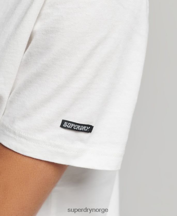 Superdry krem klær 86P46D2812 vintage kryssende linjer t-skjorte kvinner
