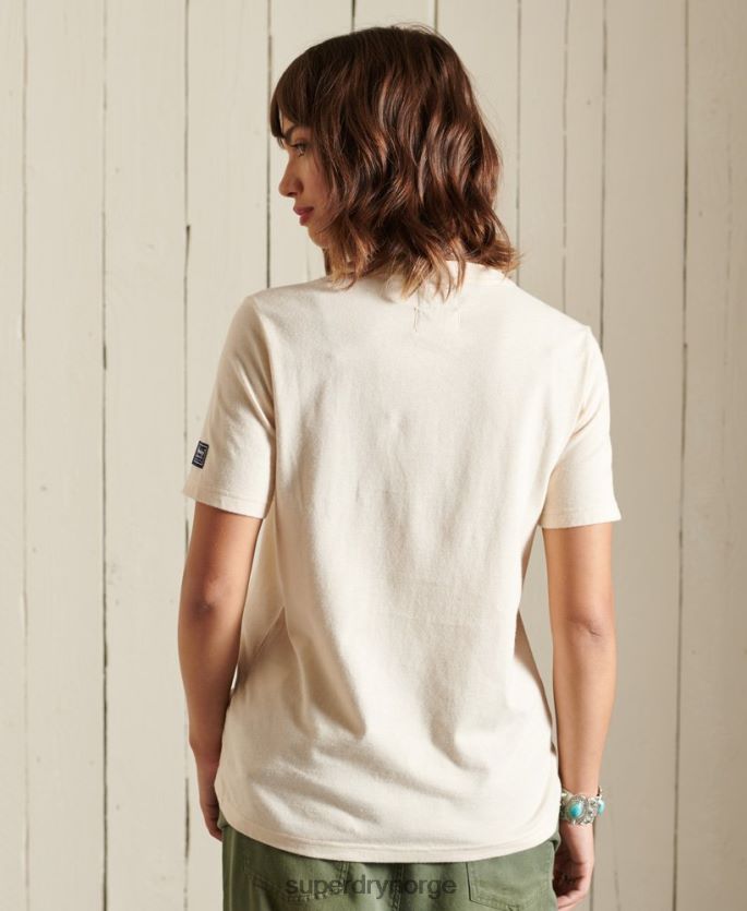 Superdry krem klær 86P46D2822 vintage regnbue-logo-t-skjorte kvinner