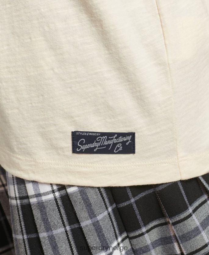 Superdry krem klær 86P46D6230 90-talls t-skjorte med løs passform med logolapp kvinner