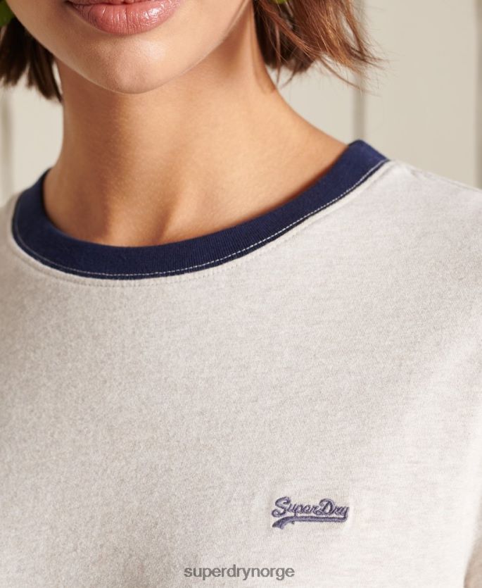 Superdry krem klær 86P46D6756 t-skjorte med vintage logo med løs passform i økologisk bomull kvinner