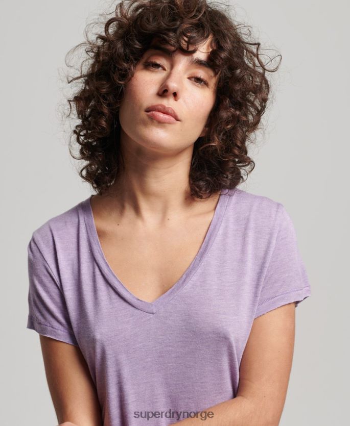 Superdry lilla klær 86P46D2723 slub v-hals t-skjorte kvinner
