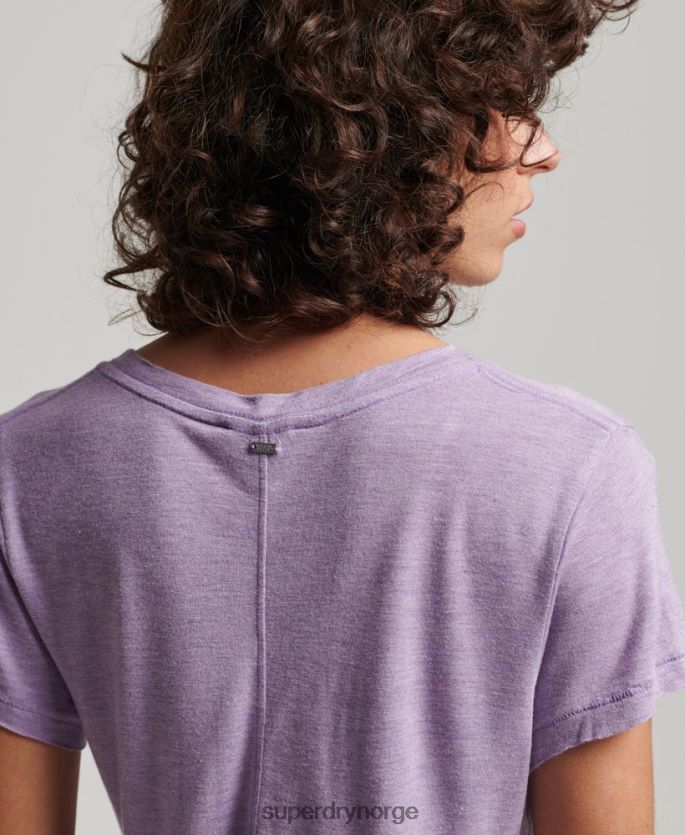Superdry lilla klær 86P46D2723 slub v-hals t-skjorte kvinner
