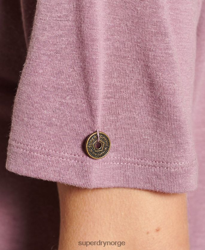 Superdry lilla klær 86P46D2743 chevron kortermet blondejersey topp kvinner