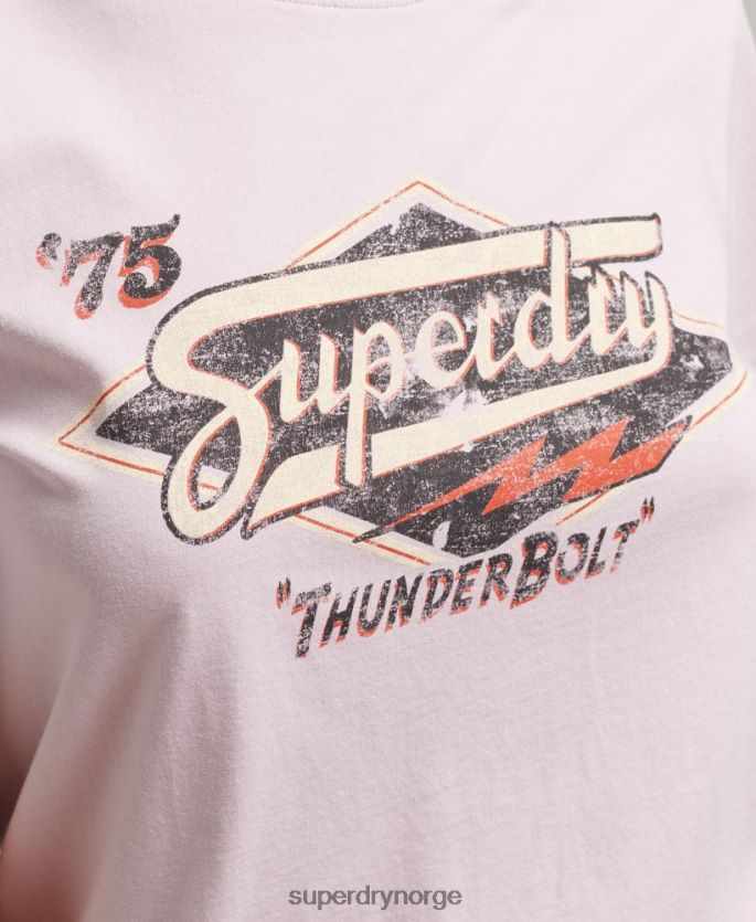 Superdry lilla klær 86P46D2773 boho grafisk t-skjorte kvinner