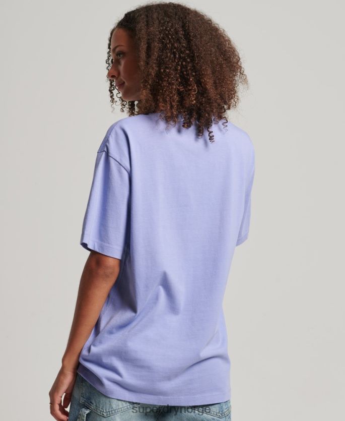 Superdry lilla klær 86P46D6199 løs t-skjorte med logoapplikasjon kvinner