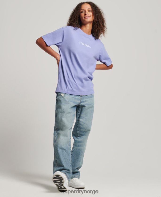 Superdry lilla klær 86P46D6199 løs t-skjorte med logoapplikasjon kvinner