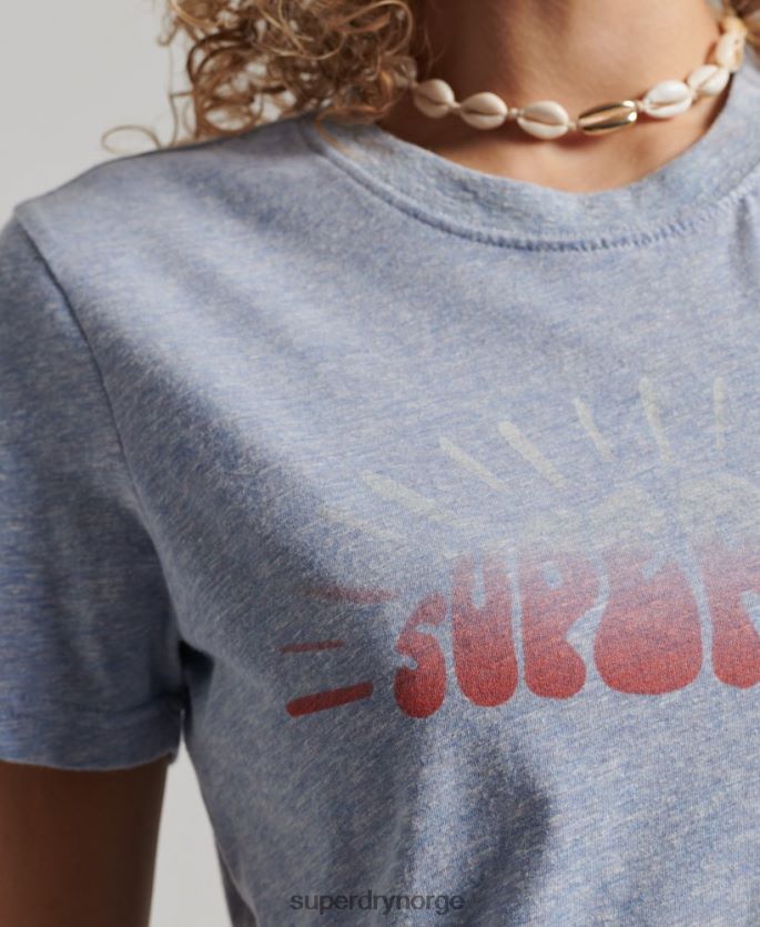 Superdry lyse blå klær 86P46D2217 vintage nostalgi t-skjorte kvinner