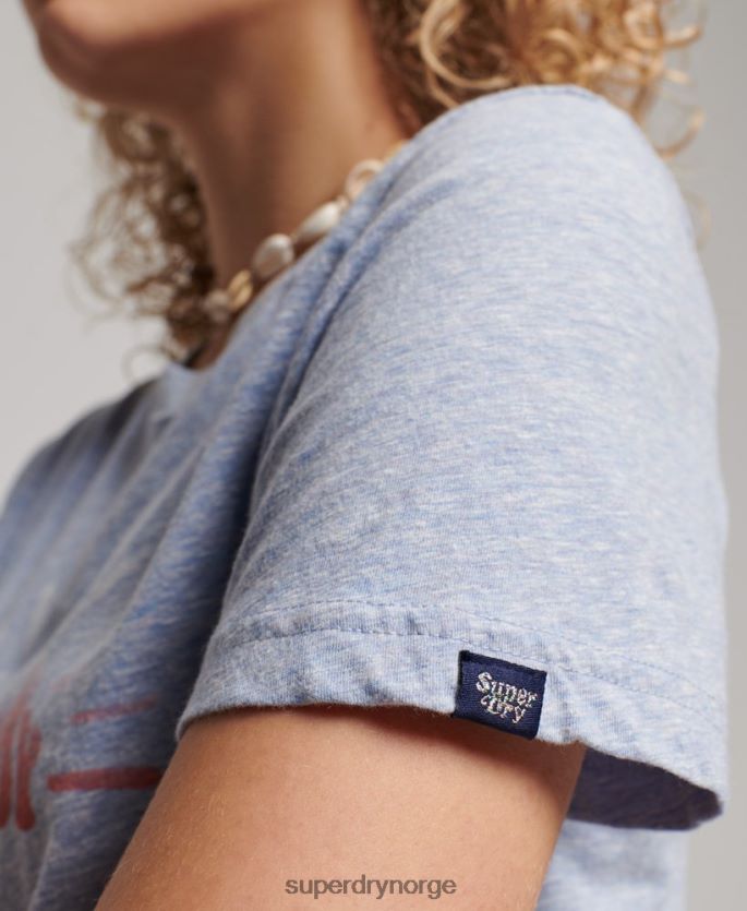 Superdry lyse blå klær 86P46D2217 vintage nostalgi t-skjorte kvinner