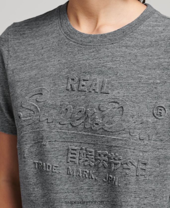 Superdry lyse blå klær 86P46D2640 vintage logo preget t-skjorte kvinner