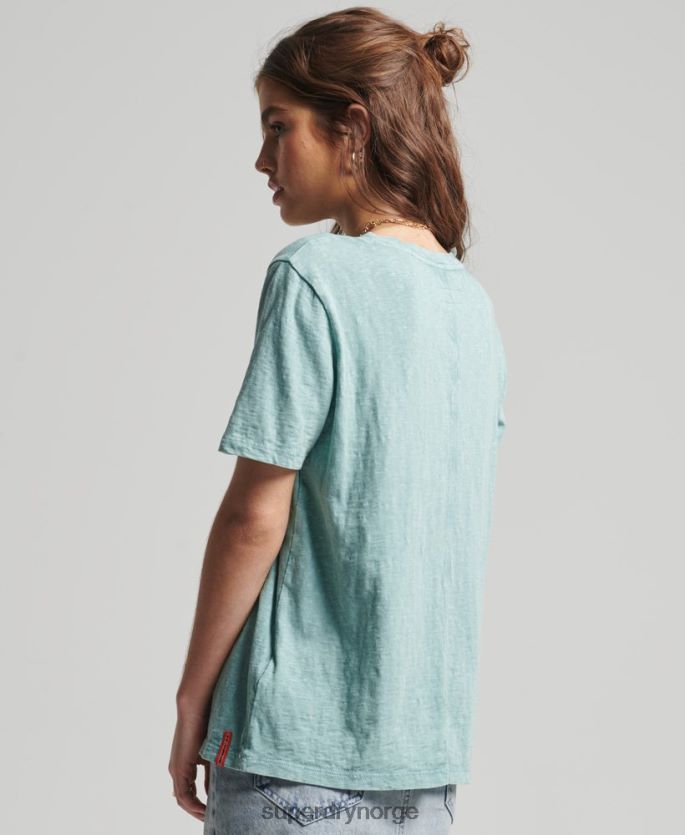 Superdry lyse blå klær 86P46D6245 vintage surf ranchero t-skjorte i økologisk bomull kvinner