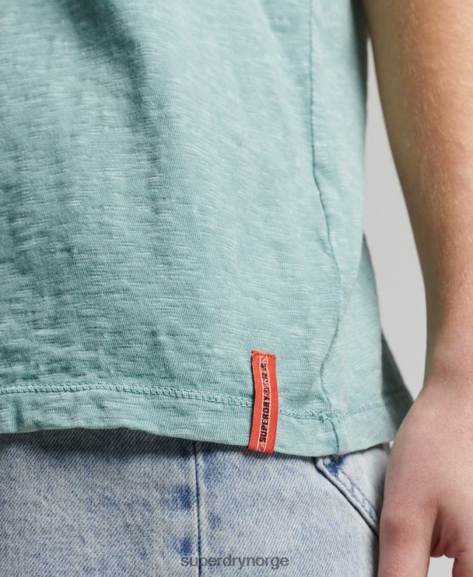 Superdry lyse blå klær 86P46D6245 vintage surf ranchero t-skjorte i økologisk bomull kvinner