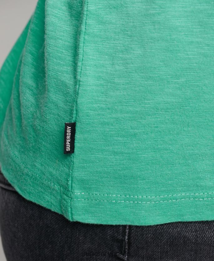 Superdry lyse blå klær 86P46D6595 organisk bomull med lange armer med v-hals kvinner