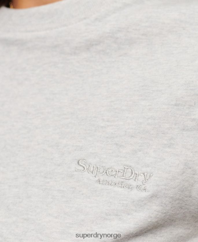 Superdry lysegrå klær 86P46D2617 vintage t-skjorte med capsermer med logo kvinner