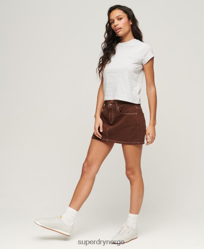 Superdry lysegrå klær 86P46D2617 vintage t-skjorte med capsermer med logo kvinner