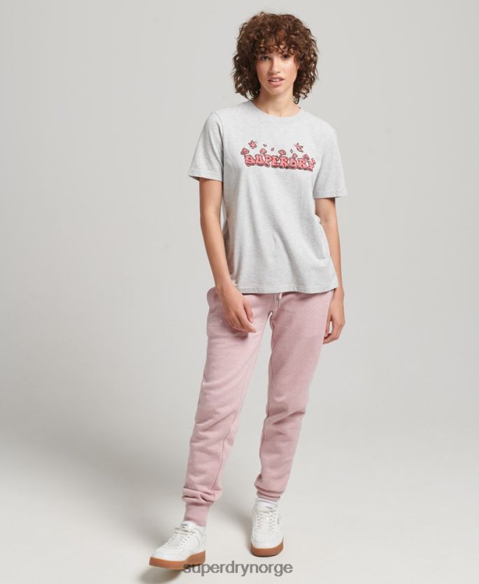 Superdry lysegrå klær 86P46D2729 woodland grafisk t-skjorte kvinner