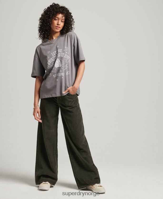Superdry lysegrå klær 86P46D2740 vintage himmelsk t-skjorte kvinner