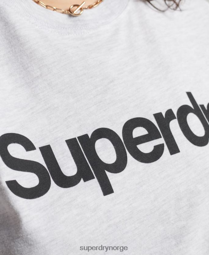 Superdry lysegrå klær 86P46D2760 t-skjorte med kjernelogo kvinner