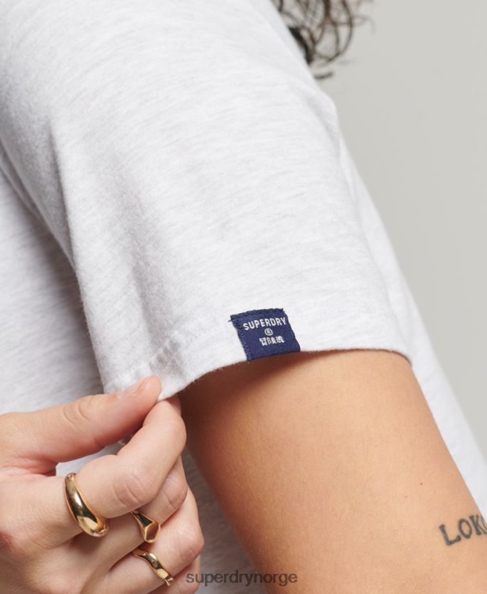 Superdry lysegrå klær 86P46D2760 t-skjorte med kjernelogo kvinner