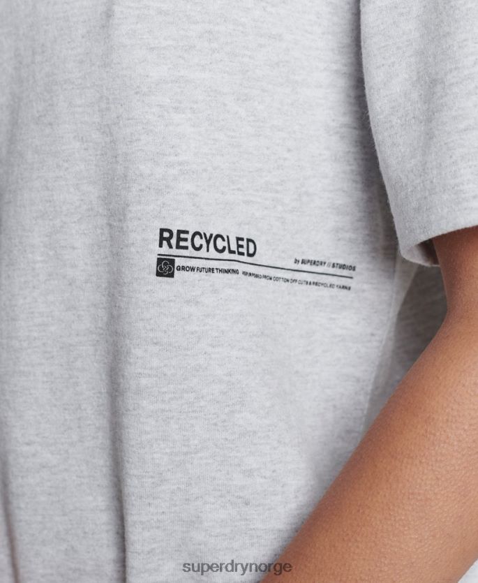 Superdry lysegrå klær 86P46D2780 resirkulert mikro mid t-skjorte kvinner