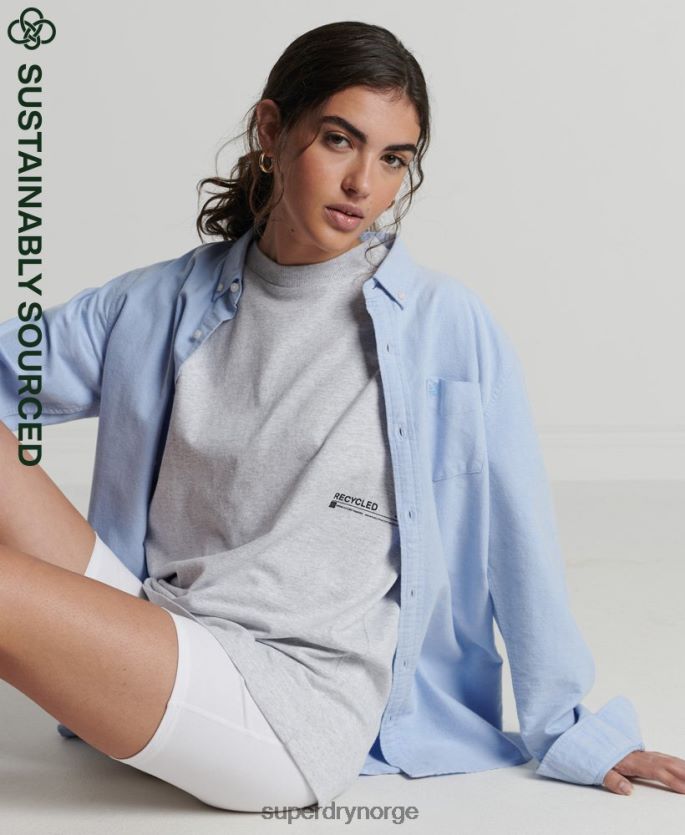Superdry lysegrå klær 86P46D2780 resirkulert mikro mid t-skjorte kvinner