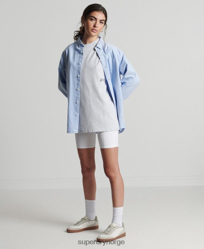 Superdry lysegrå klær 86P46D2780 resirkulert mikro mid t-skjorte kvinner