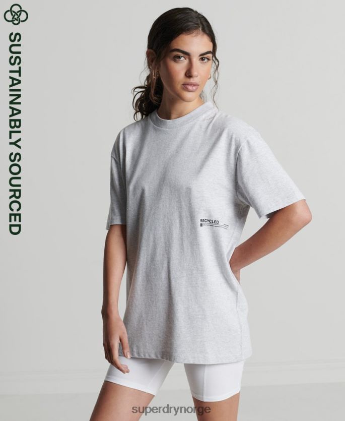 Superdry lysegrå klær 86P46D2780 resirkulert mikro mid t-skjorte kvinner