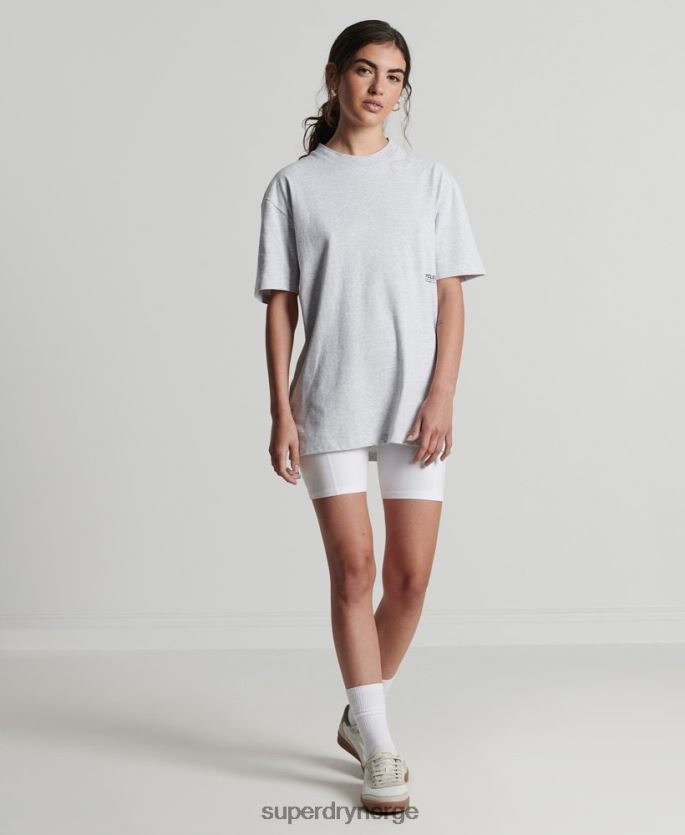 Superdry lysegrå klær 86P46D2780 resirkulert mikro mid t-skjorte kvinner