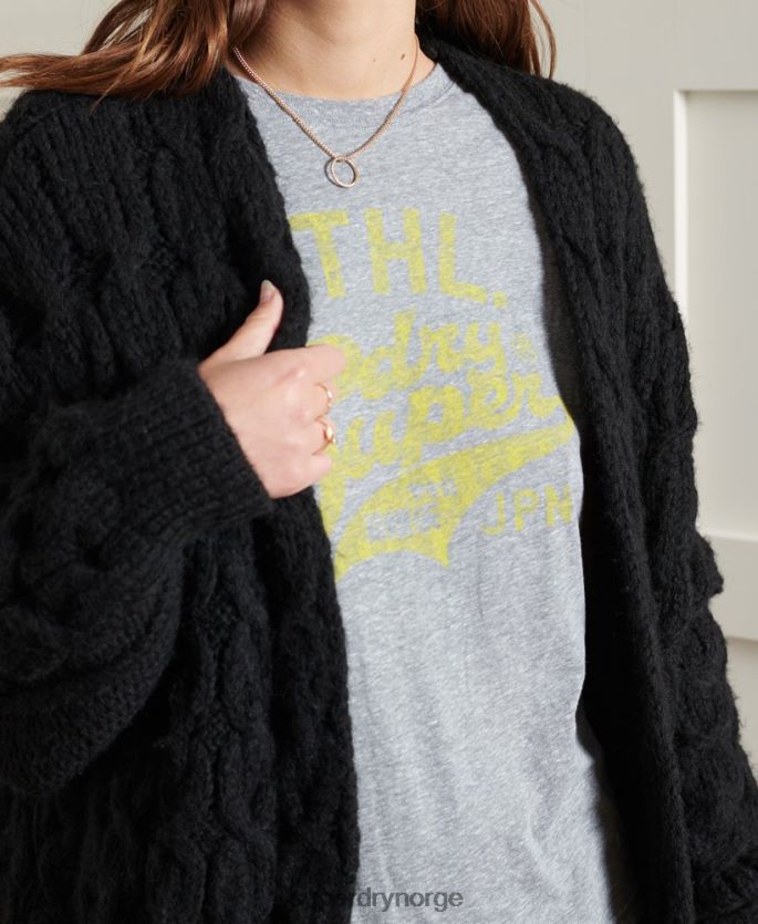 Superdry lysegrå klær 86P46D2787 omarbeidet klassisk t-skjorte kvinner