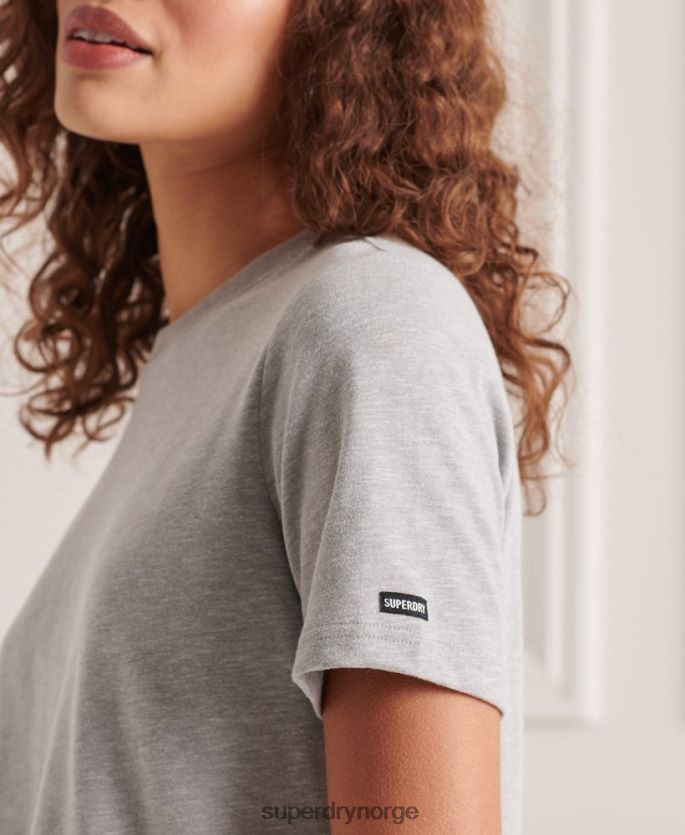 Superdry lysegrå klær 86P46D2821 autentisk t-skjorte i økologisk bomull kvinner