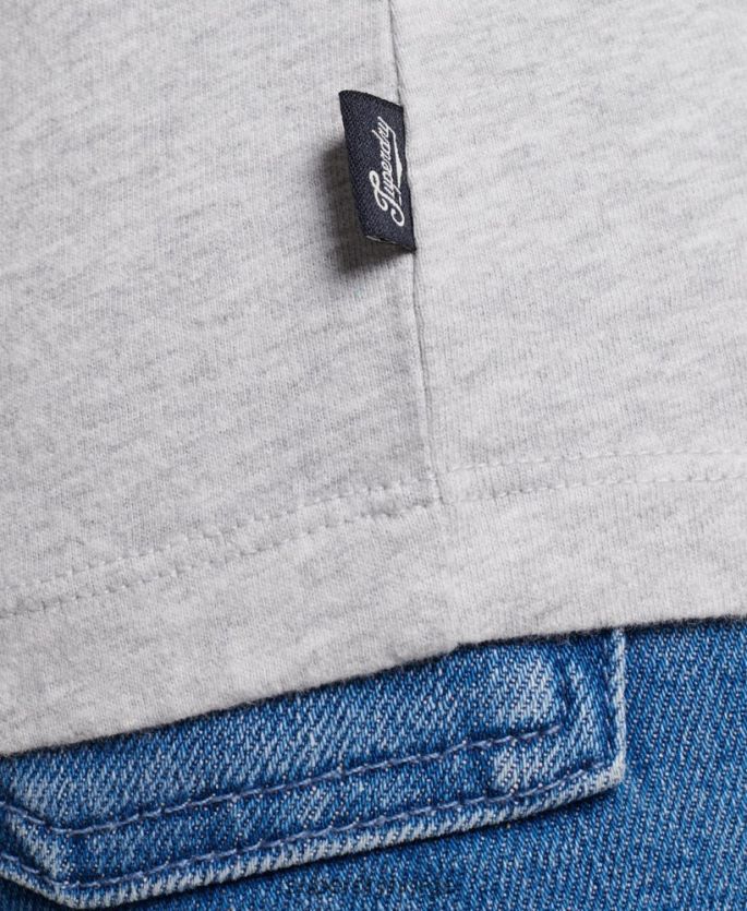 Superdry lysegrå klær 86P46D2971 organisk bomull vintage logo med lange ermer topp kvinner